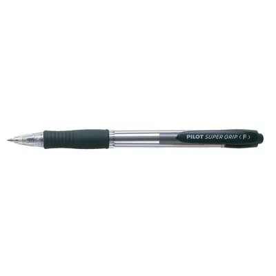 Golyóstoll, 0,22 mm, nyomógombos, PILOT "Super Grip", fekete 1 db