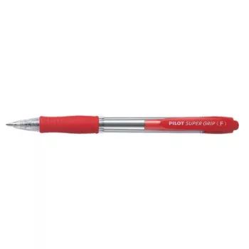   Golyóstoll, 0,22 mm, nyomógombos, PILOT "Super Grip", piros 1 db