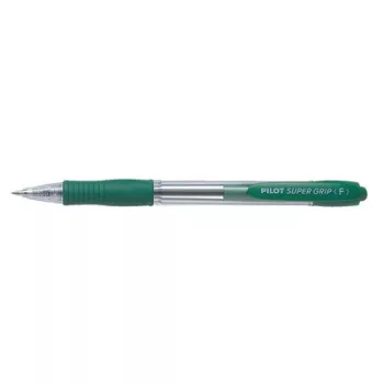   Golyóstoll, 0,22 mm, nyomógombos, PILOT "Super Grip", zöld 1 db