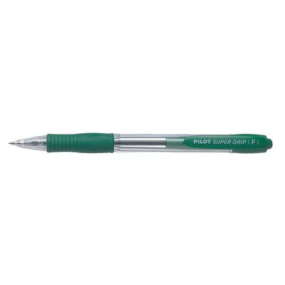 Golyóstoll, 0,22 mm, nyomógombos, PILOT "Super Grip", zöld 1 db