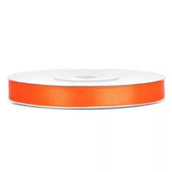 Szatén szalag, 6 mm, narancssárga 25 méter