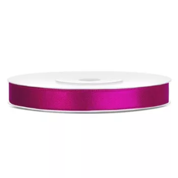 Szatén szalag, 6 mm, sötét pink 25 méter