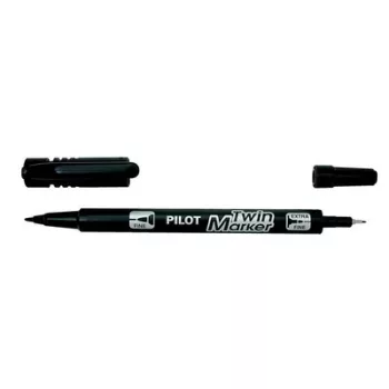   Alkoholos marker, 0,8/2 mm, kétvégű, PILOT "Twin", fekete 1 db