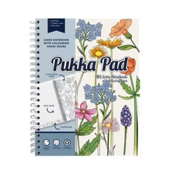   Spirálfüzet, B5, vonalas, színezővel, 100 lap, PUKKA PAD "Jotta Notebook", vegyes szín 1 db