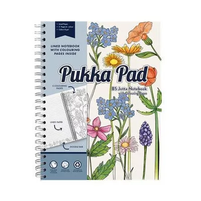 Spirálfüzet, B5, vonalas, színezővel, 100 lap, PUKKA PAD "Jotta Notebook", vegyes szín 1 db