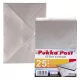 Boríték, C6, enyvezett, PUKKA PAD "Silver", ezüst, 25 db/csomag
