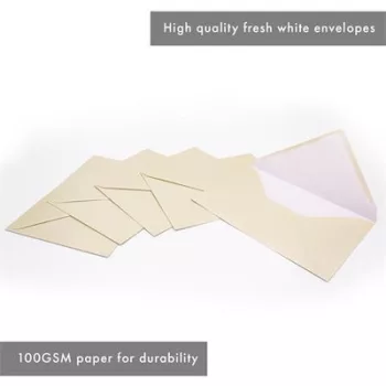   Boríték, C6, enyvezett, PUKKA PAD "Fresh White", elefántcsont fehér, 25 db/csomag