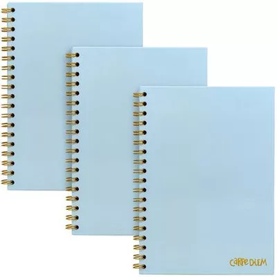 Spirálfüzet, B5, vonalas, 80 lap, FSC, PUKKA PAD "Carpe Diem", égszínkék 1 db