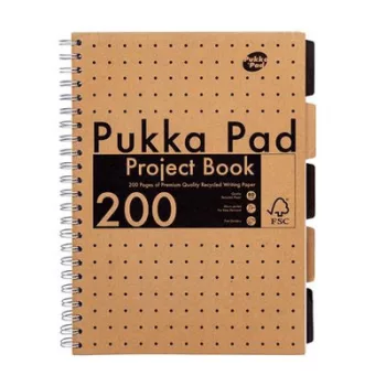   Spirálfüzet, A4, vonalas, 100 lap, PUKKA PAD "Kraft project book" 1 db