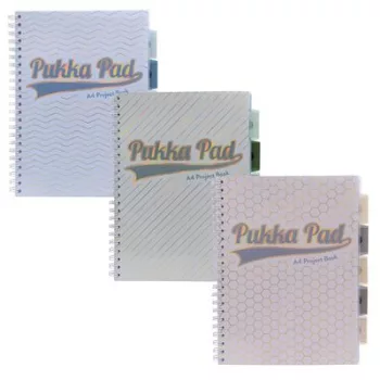   Spirálfüzet, A4, vonalas, elválasztóval, 100 lap, PUKKA PAD "Haze Project Book", vegyes szín 1 db