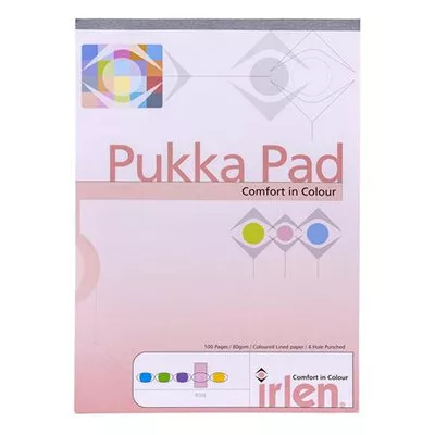 Jegyzettömb, A4, vonalas, 50 lap, PUKKA PAD "Irlen Dyslexia", rózsaszín 1 db