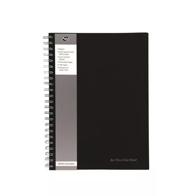Spirálfüzet, A4, vonalas, 80 lap, PUKKA PAD "Black", fekete 1 db
