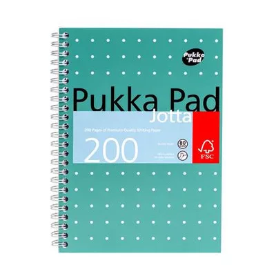 Spirálfüzet, A5, vonalas, 100 lap, PUKKA PAD, "Metallic Jotta" 1 db