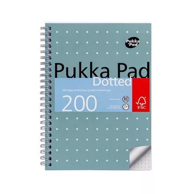 Spirálfüzet, A5, pontrácsos, 100 lap, PUKKA PAD "Metallic Jotta"