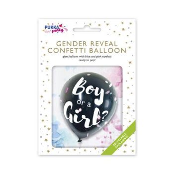   Léggömb, 91 cm, PUKKA PAD "Boy or a Girl", konfettivel