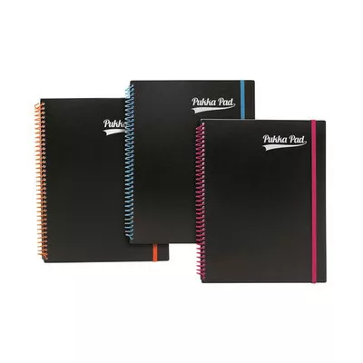 Spirálfüzet, A4+, vonalas, 100 lap, PUKKA PAD, "Neon notepad" 1 db