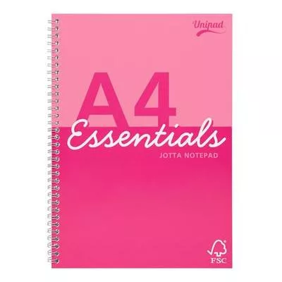 Spirálfüzet, A4, vonalas, 80 lap, PUKKA PAD "Unipad Essentials Jotta", vegyes 1 db