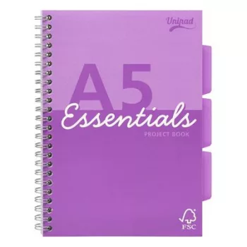   Spirálfüzet, A5, vonalas, 100 lap, PUKKA PAD "Unipad Essentials Project Book", vegyes