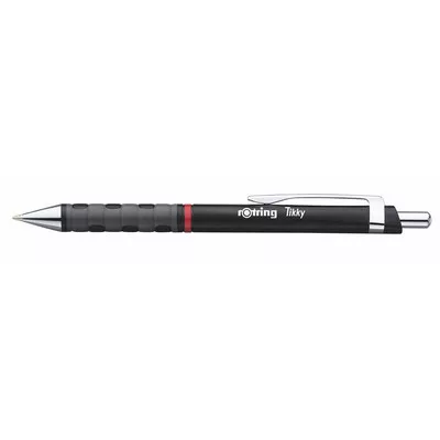 Golyóstoll, 0,8 mm, nyomógombos, fekete tolltest, ROTRING "Tikky", kék 1 db