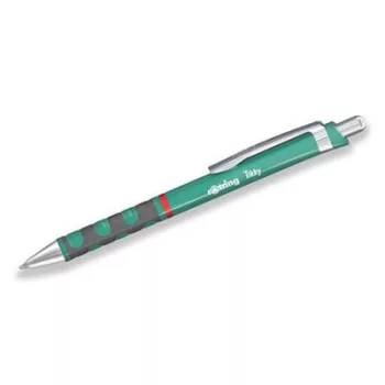   Golyóstoll, 0,8 mm, nyomógombos, tengerkék tolltest, ROTRING "Tikky", kék