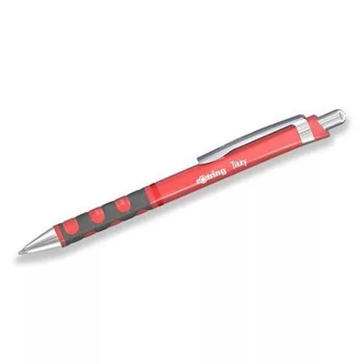 Golyóstoll, 0,8 mm, nyomógombos, tearózsa tolltest, ROTRING "Tikky", kék 1 db