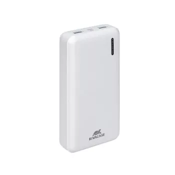   Hordozható akkumulátor, USB-A/USB-C, 20000mAh, 20W, QC/PD, RIVACASE "VA2572", fehér