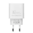 Hálózati töltő, 20W, USB-C, USB-C, USB-C/USB-C töltőkábel, RIVACASE "PS4101", fehér