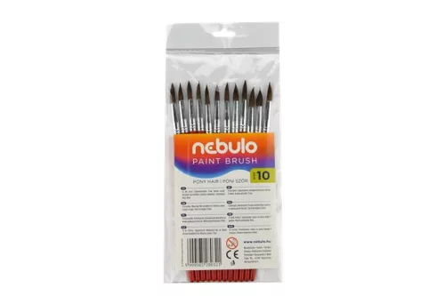Ecset, no. 10, kerek, festett nyelű, NEBULO