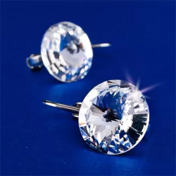   Fülbevaló, francia kapcsos, natúr fehér, SWAROVSKI® kristállyal, 12 mm, ART CRYSTELLA®