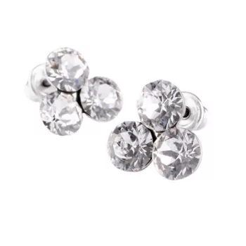   Fülbevaló, natúr fehér SWAROVSKI® kristállyal, 11mm, ART CRYSTELLA®