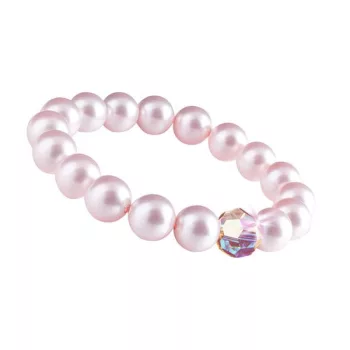  Karkötő, rózsaszín SWAROVSKI® gyöngyből, színjátszós fehér kristállyal, 10 mm, ART CRYSTELLA® M