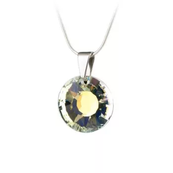   Nyaklánc, Nap formájú, fehér színjátszós SWAROVSKI® kristállyal, 19mm, ART CRYSTELLA®