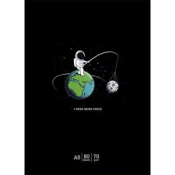   Füzet, tűzött, A5, vonalas, 48 lap, SHKOLYARYK "I need more space", vegyes 1 db