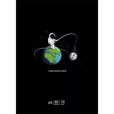 Füzet, tűzött, A5, vonalas, 48 lap, SHKOLYARYK "I need more space", vegyes 1 db