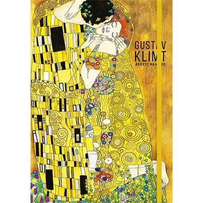 Skiccfüzet, A5, pontrácsos, 80 lap, keményfedeles, SHKOLYARYK, "Klimt&Van Gogh", vegyes 1 db