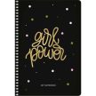 Spirálfüzet, A5, kockás, 80 lap, keményfedeles, SHKOLYARYK "Girl power", vegyes