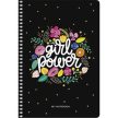 Spirálfüzet, A5, kockás, 80 lap, keményfedeles, SHKOLYARYK "Girl power", vegyes