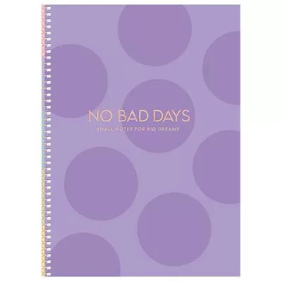 Spirálfüzet, B5, kockás, 80 lap, keményfedeles, SHKOLYARYK "No bad days", vegyes