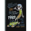 Spirálfüzet, A5, kockás, 80 lap, SHKOLYARYK " Skate board", vegyes