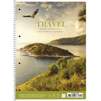   Spirálfüzet, A4+, kockás, 80 lap, SHKOLYARYK "Travel", vegyes 1 db