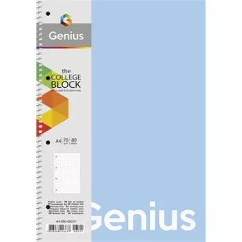   Spirálfüzet, A4, kockás, 80 lap, PP borító, SHKOLYARYK "Genius Pastel", vegyes 1 db
