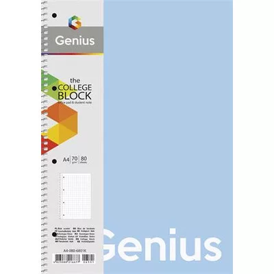 Spirálfüzet, A4, vonalas, 80 lap, PP borító, SHKOLYARYK "Genius Pastel", vegyes 1 db
