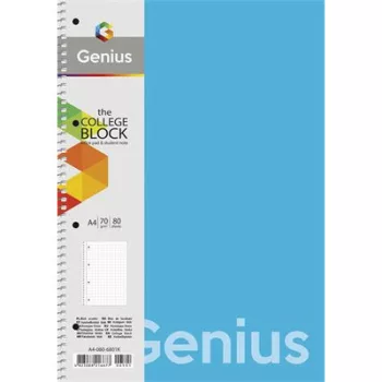   Spirálfüzet, A4, kockás, 80 lap, PP bortító, SHKOLYARYK "Genius", vegyes 1 db