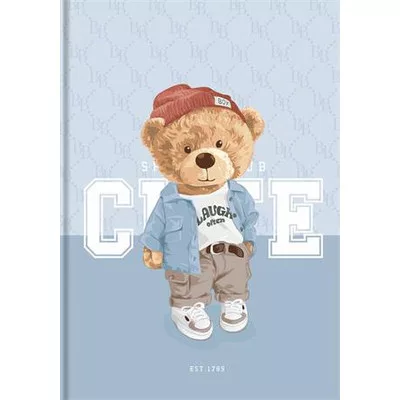 Jegyzetfüzet, A4, kockás, 80 lap, keményfedeles, SHKOLYARYK "Cute" 1 db