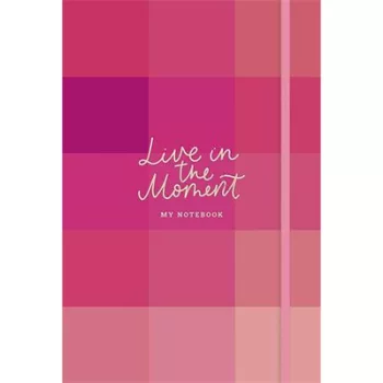   Jegyzetfüzet, A5, vonalas, sima, pontrácsos, 96 lap, keményfedeles, SHKOLYARYK "Live in the moment", vegyes minta 1 db