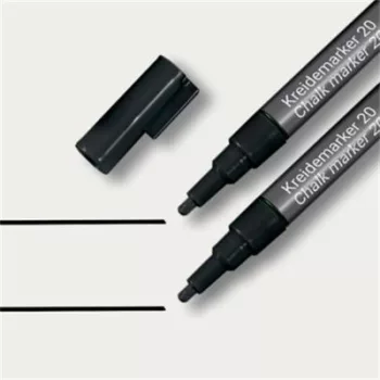   Folyékony krétamarker, kúpos hegy, 1-2 mm SIGEL, fekete 2 db