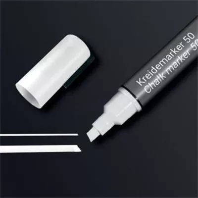 Folyékony krétamarker, vágott hegy, 1-5 mm SIGEL, fehér