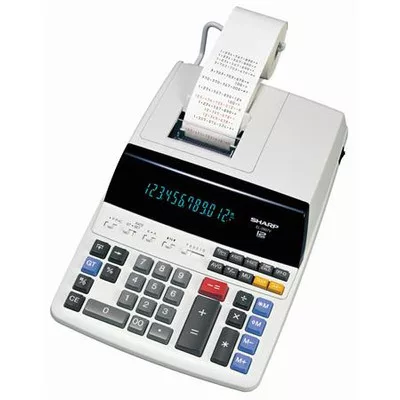 Számológép, szalagos, 12 számjegy, 2 színű nyomtató, SHARP "EL-2607LG" 1 db