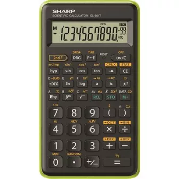   Számológép, tudományos, 146 funkció, SHARP "EL-501TBGR", fekete-zöld 1 db
