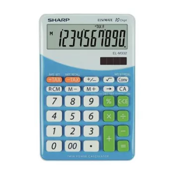   Számológép, asztali, 10 számjegy, SHARP "EL-M332", kék 1 db